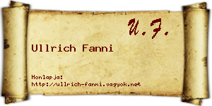 Ullrich Fanni névjegykártya